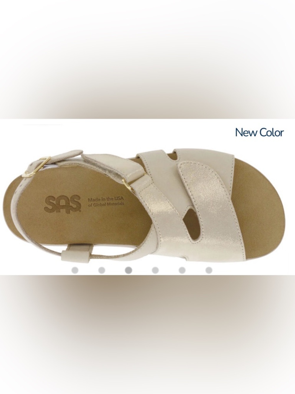 SAS Women's Cream/Tan Adjustable Slingback Sandal